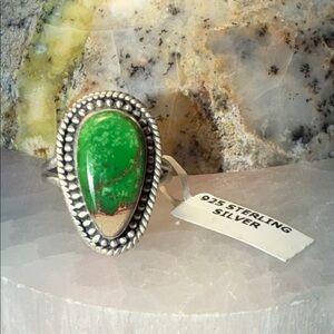 Sea Sediment Jasper Stone Sterling Silver Ring sz 7